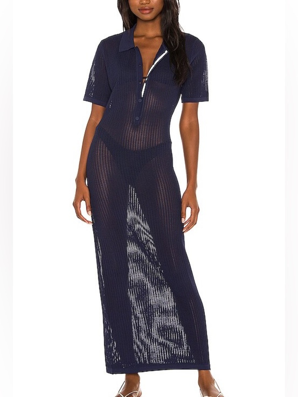 Solid & Striped Leigh Navy Mesh Dress